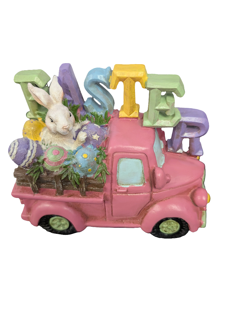 6.5" Resin Truck w/Easter Bunny