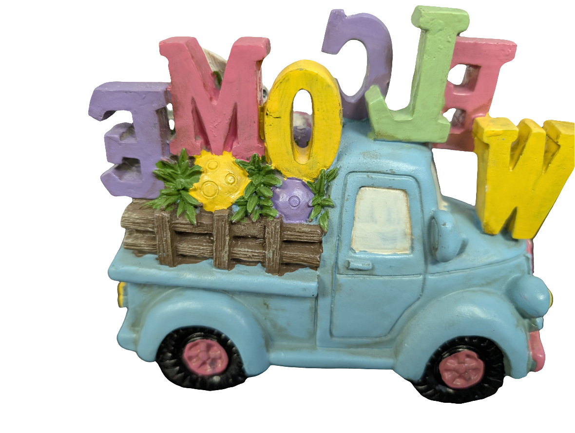 6.5" Resin Truck w/Easter Bunny