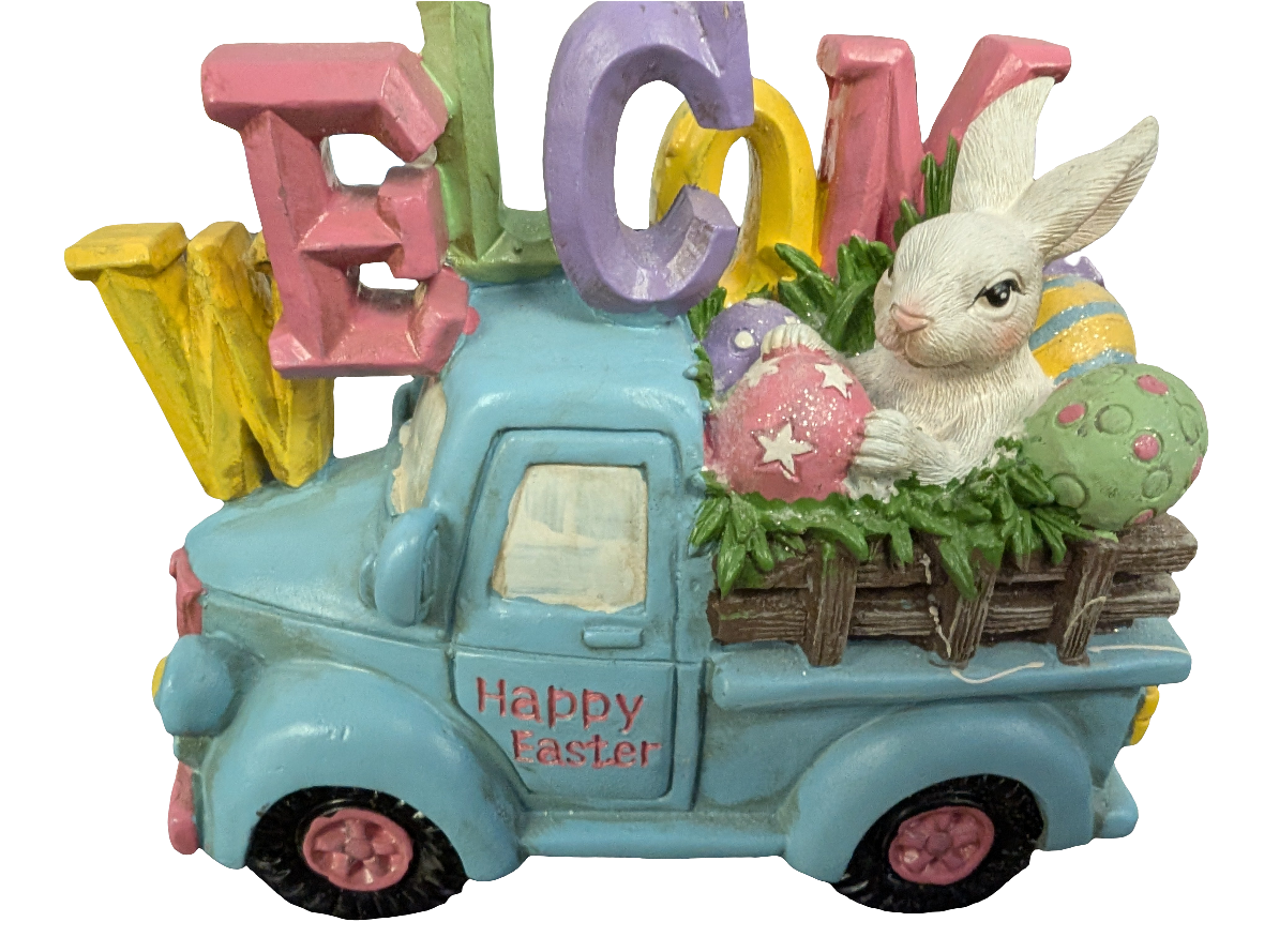 6.5" Resin Truck w/Easter Bunny