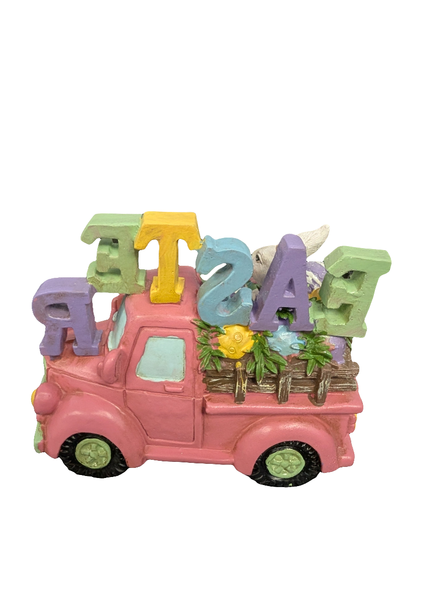 6.5" Resin Truck w/Easter Bunny