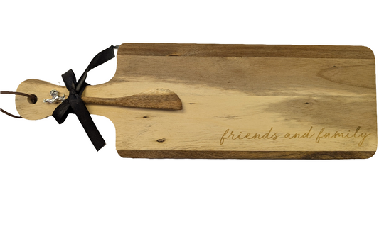 Wooden Cheese Board w/ Rooster Spreader
