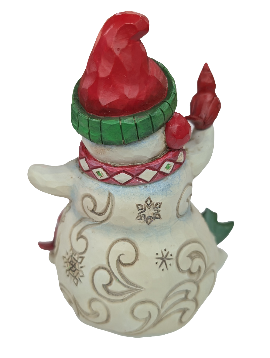 Heartwood Creek Snowman with Earmuff and Cardinal