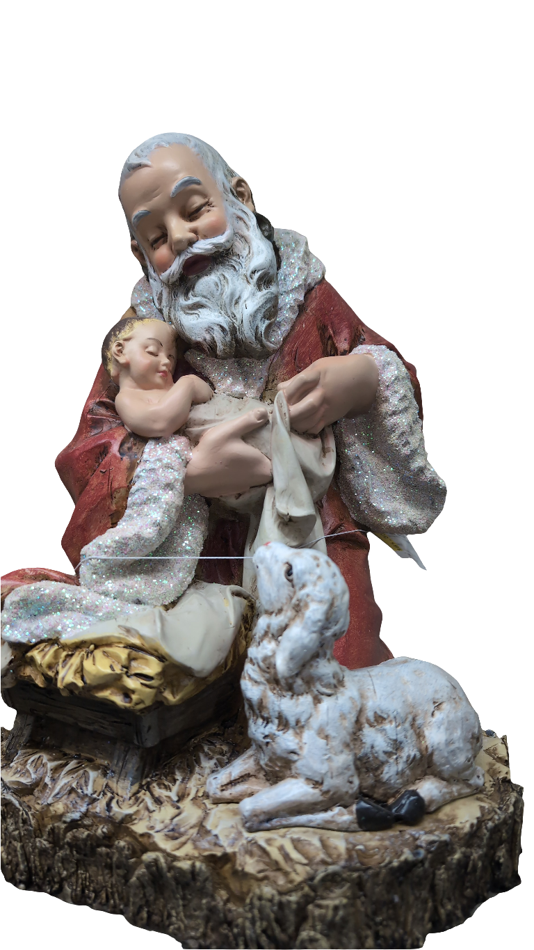 11.5" Santa holding the Christ Child