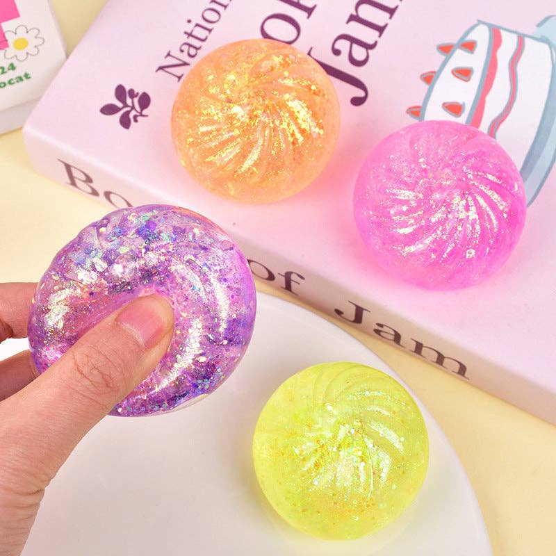 Glitter Squishy Dumpling Stress Ball Sensory Fidget Toy