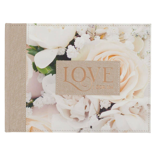 Guest Book Love Floral 1 Cor. 13:4 - Wedding or Anniversary