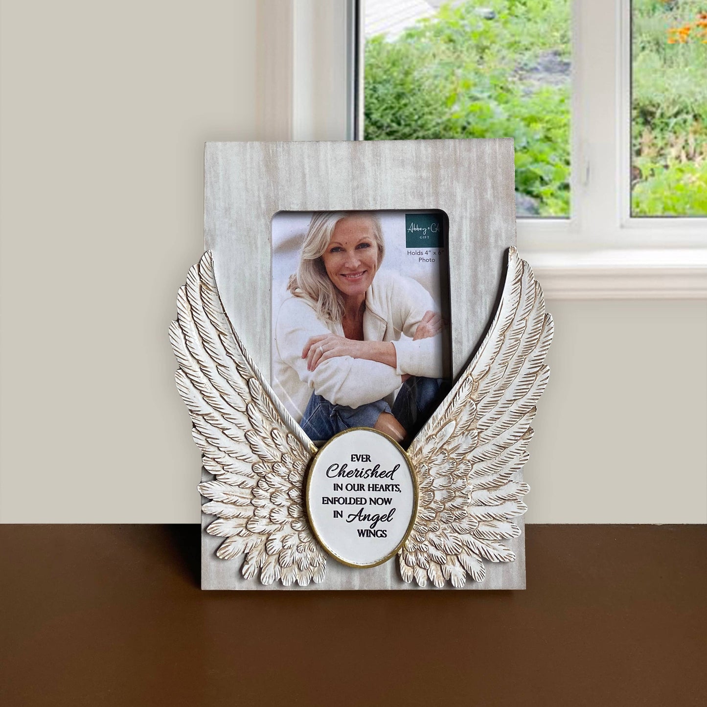 Memorial Frame – Angel Wings “Ever Cherished in Our Hearts” (4x6)