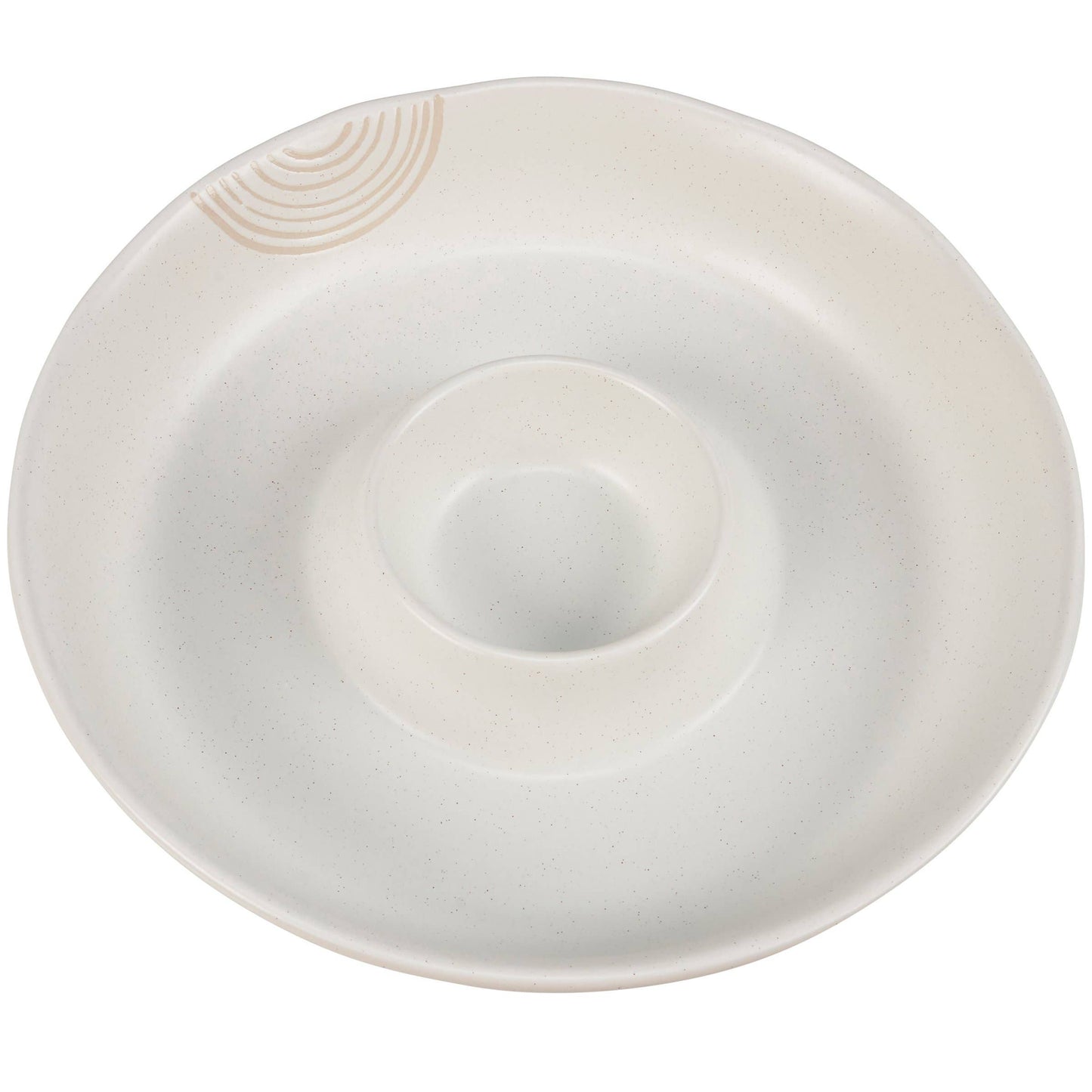 Stoneware Chip And Dip Serving Bowl