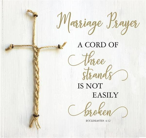 Marriage Prayer Plaque – A Cord of Three Strands (10x10)