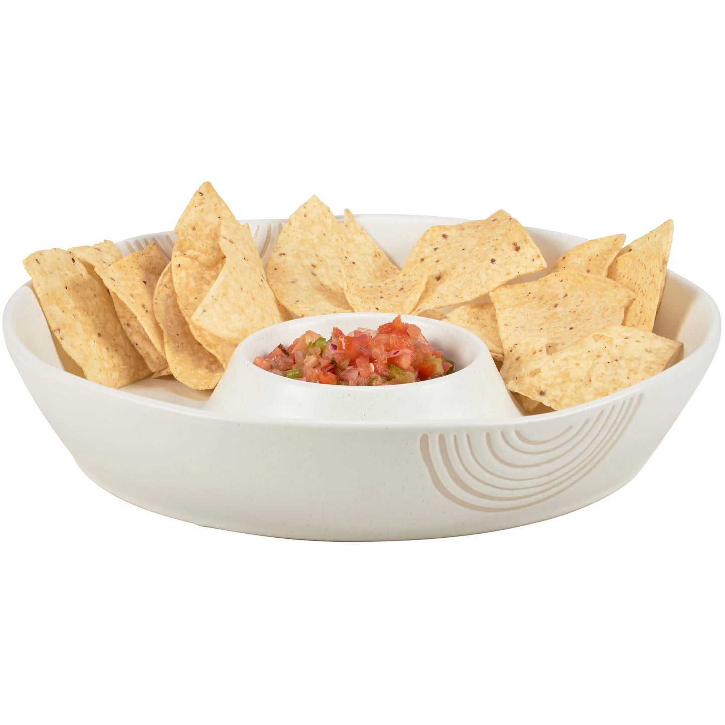 Stoneware Chip And Dip Serving Bowl