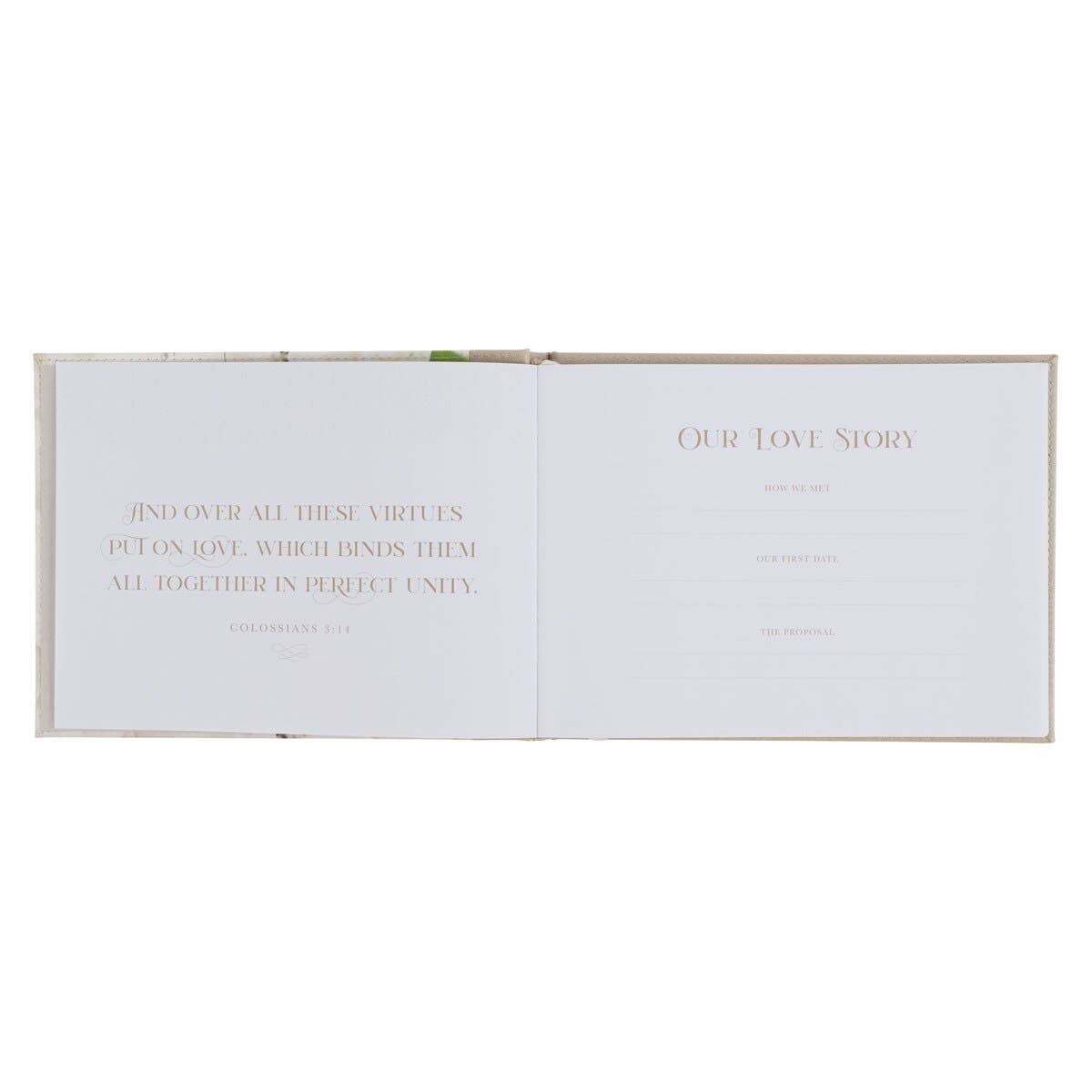 Guest Book Love Floral 1 Cor. 13:4 - Wedding or Anniversary