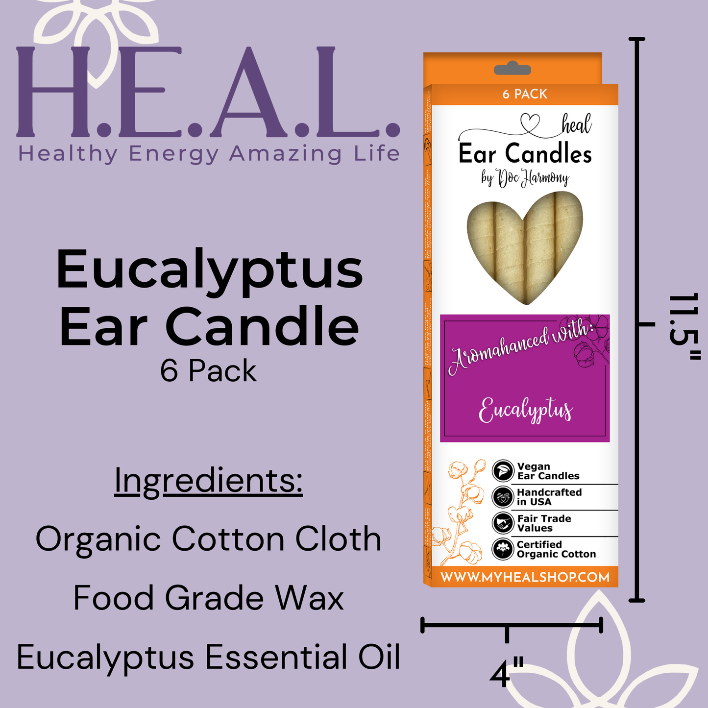 Eucalyptus Ear Candles by Doc Harmony