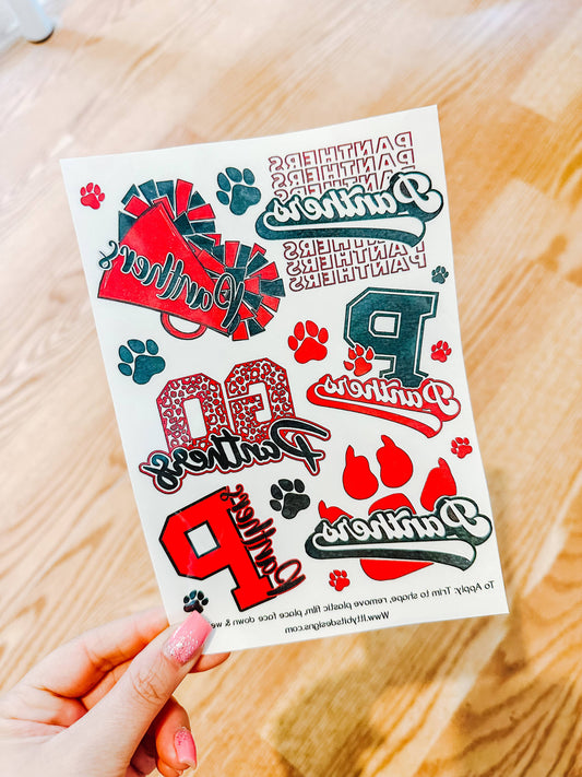Panthers Mascot Temporary Tattoos