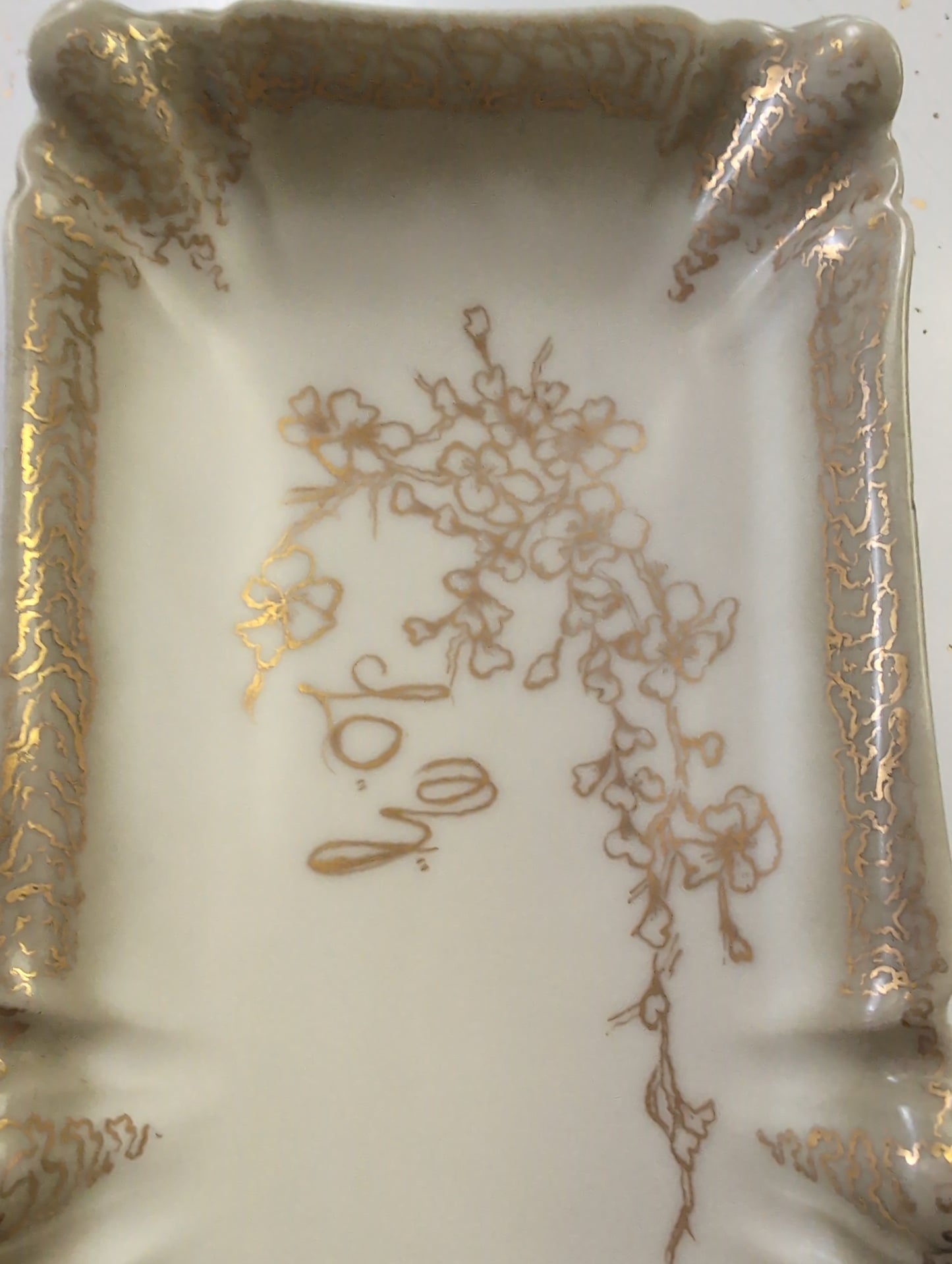 Haviland Limoges Antique Vanity Tray – Gold Floral (c. 1876–1889)