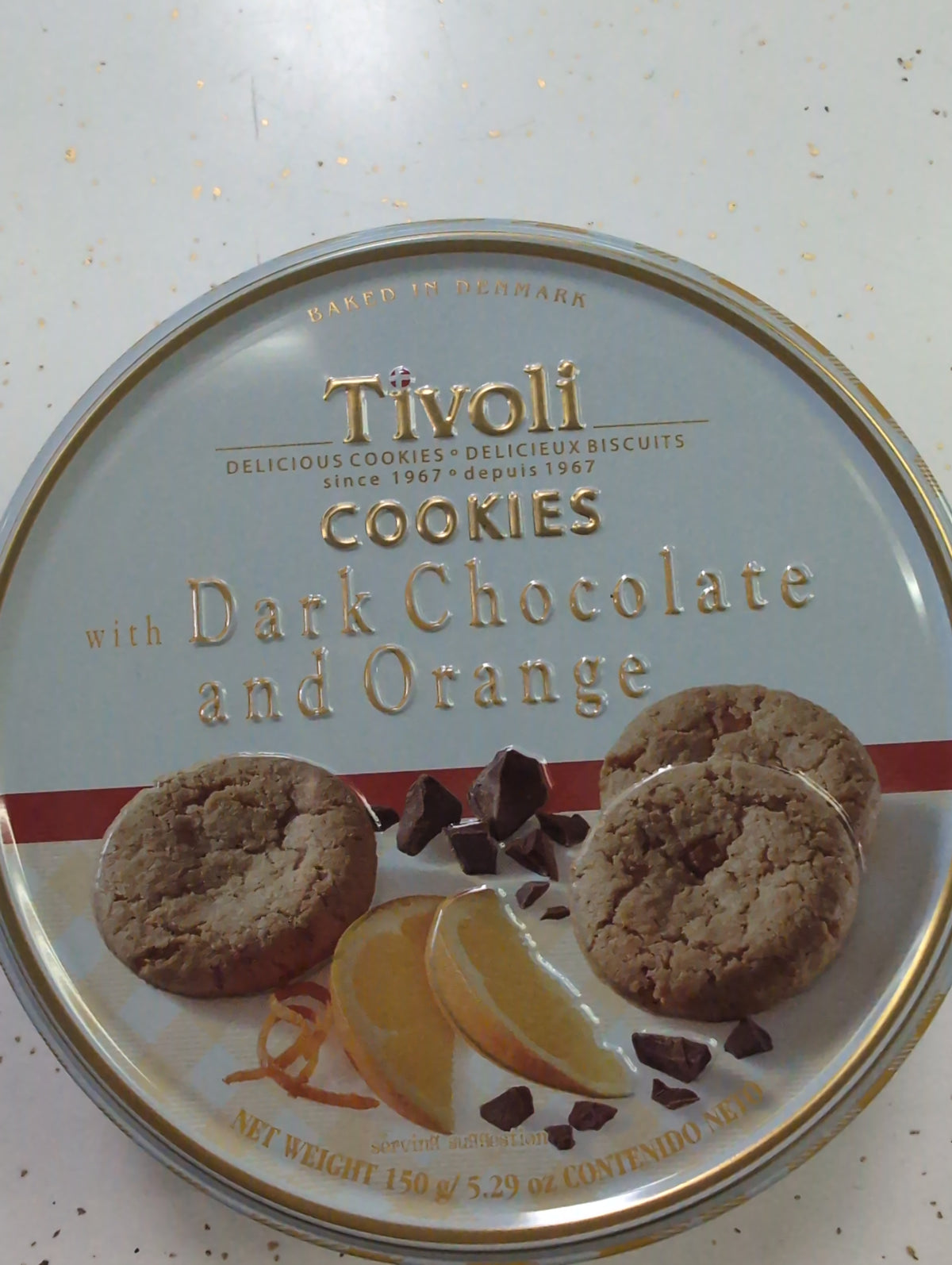 Tivoli Cookie Tin - Dark Chocolate and Orange