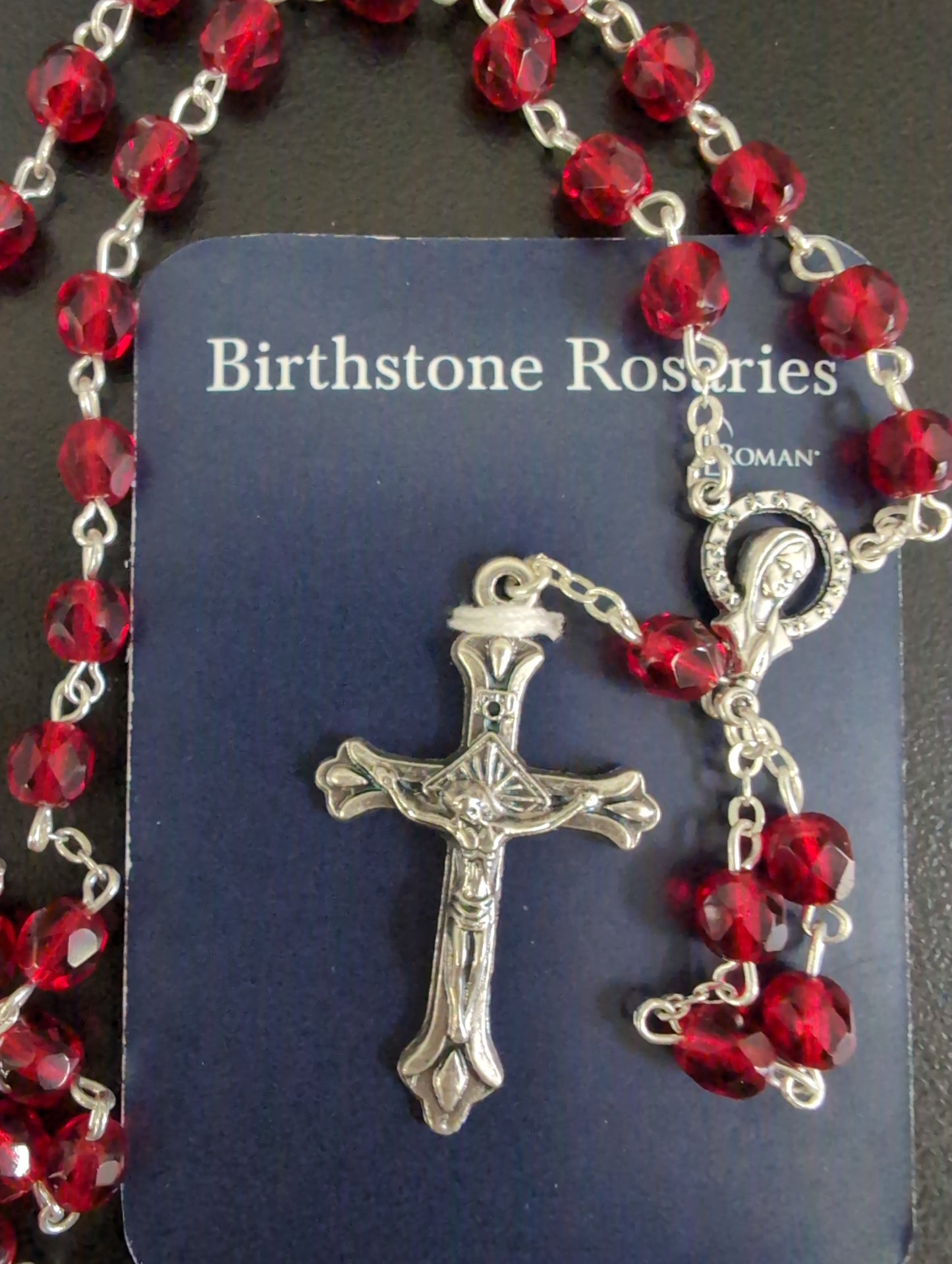 Birthstone Rosary — 17.5" Glass Beads