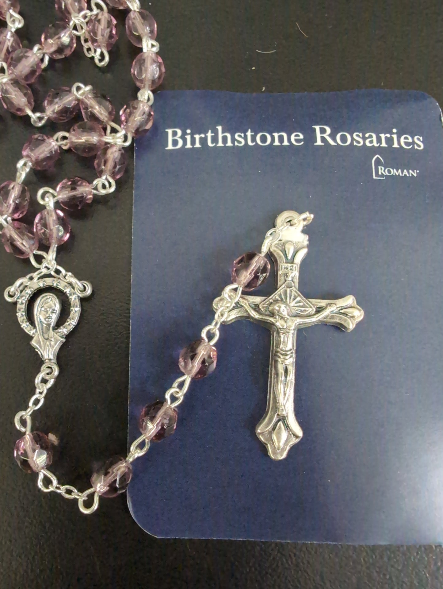 Birthstone Rosary — 17.5" Glass Beads