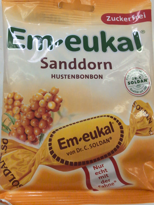 Em-eukal Sea Buckthorn w/ Blood Orange Cough Drops  75g Bag