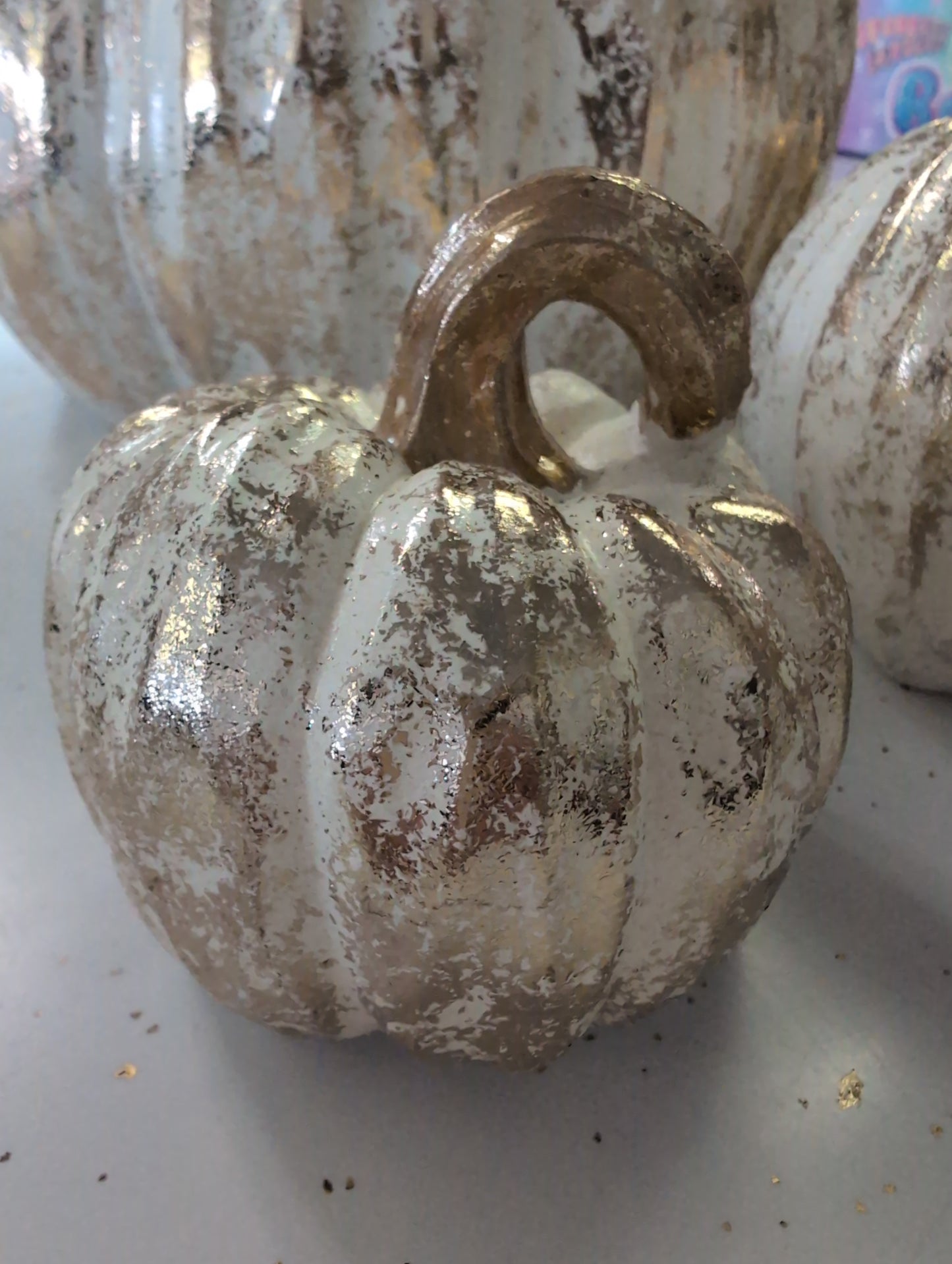 Cream with Gold Harvest Pumpkins