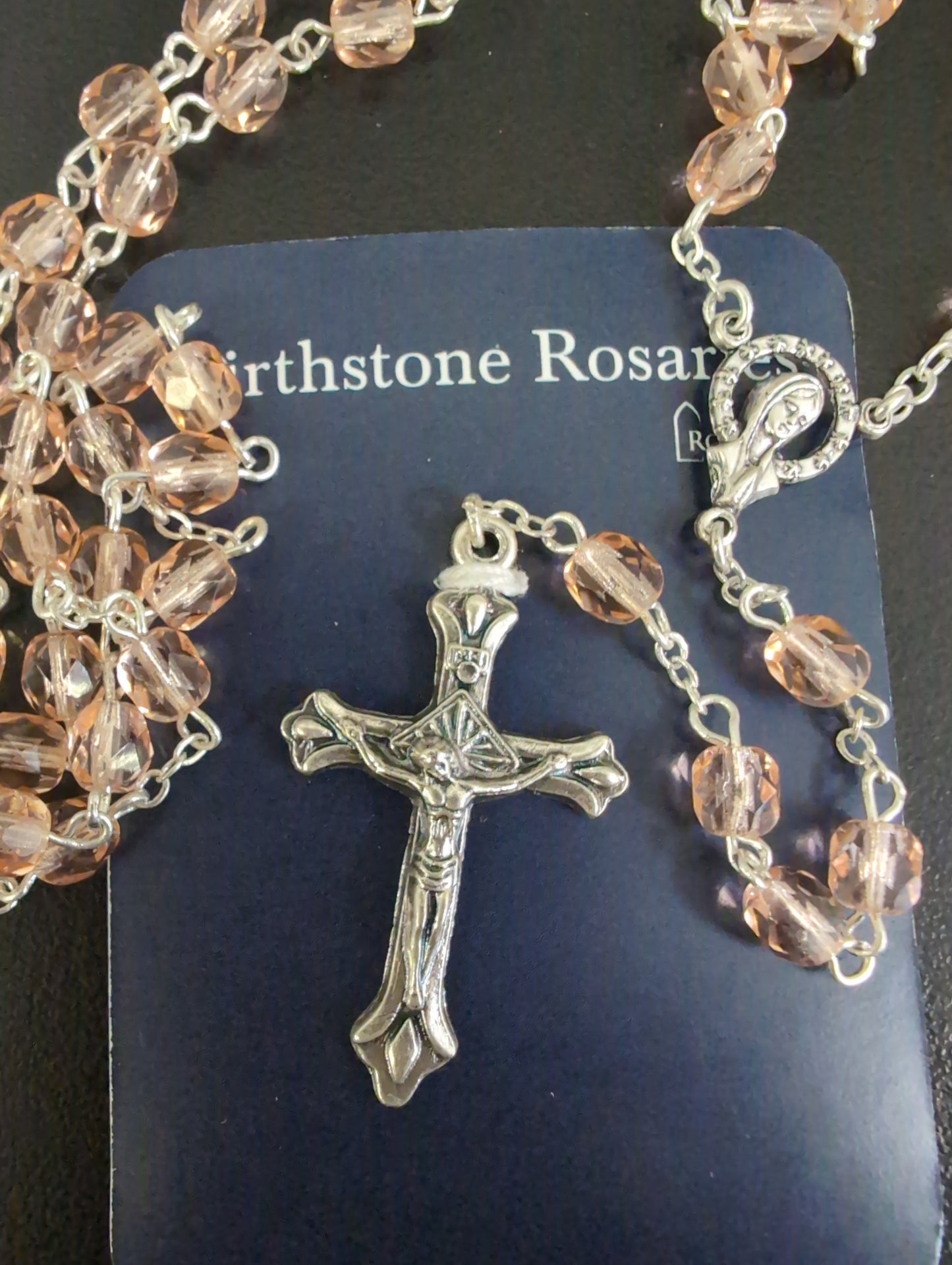 Birthstone Rosary — 17.5" Glass Beads