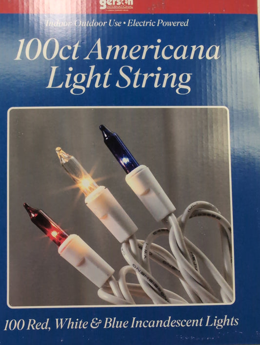 Americana Light String - 100 count Red, White, Blue