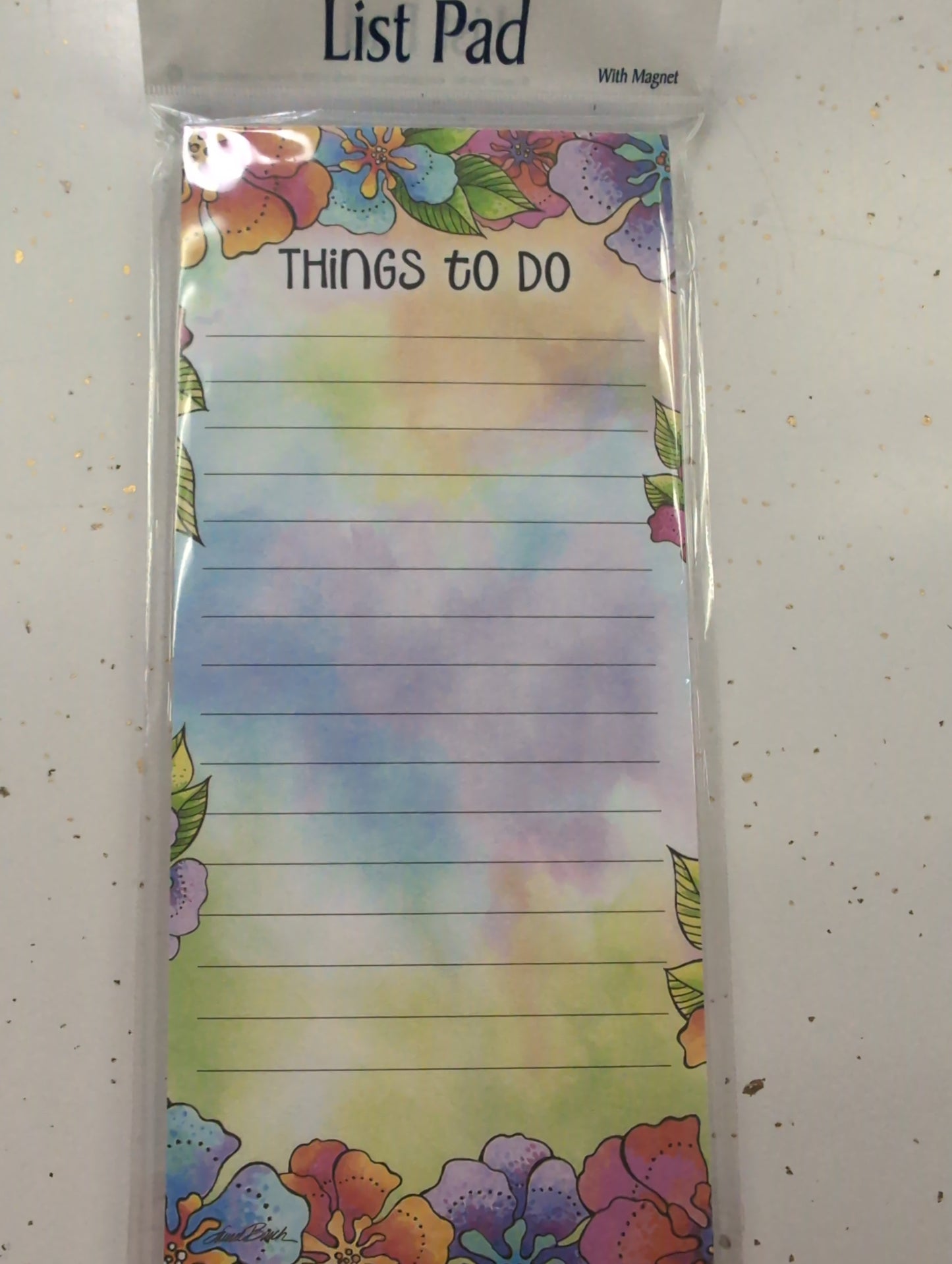 Colorful Floral Magnetic List Pad | Things To Do