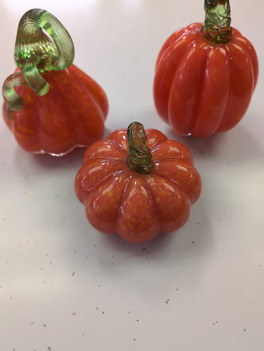 Mini Hand Blown Glass Pumpkin