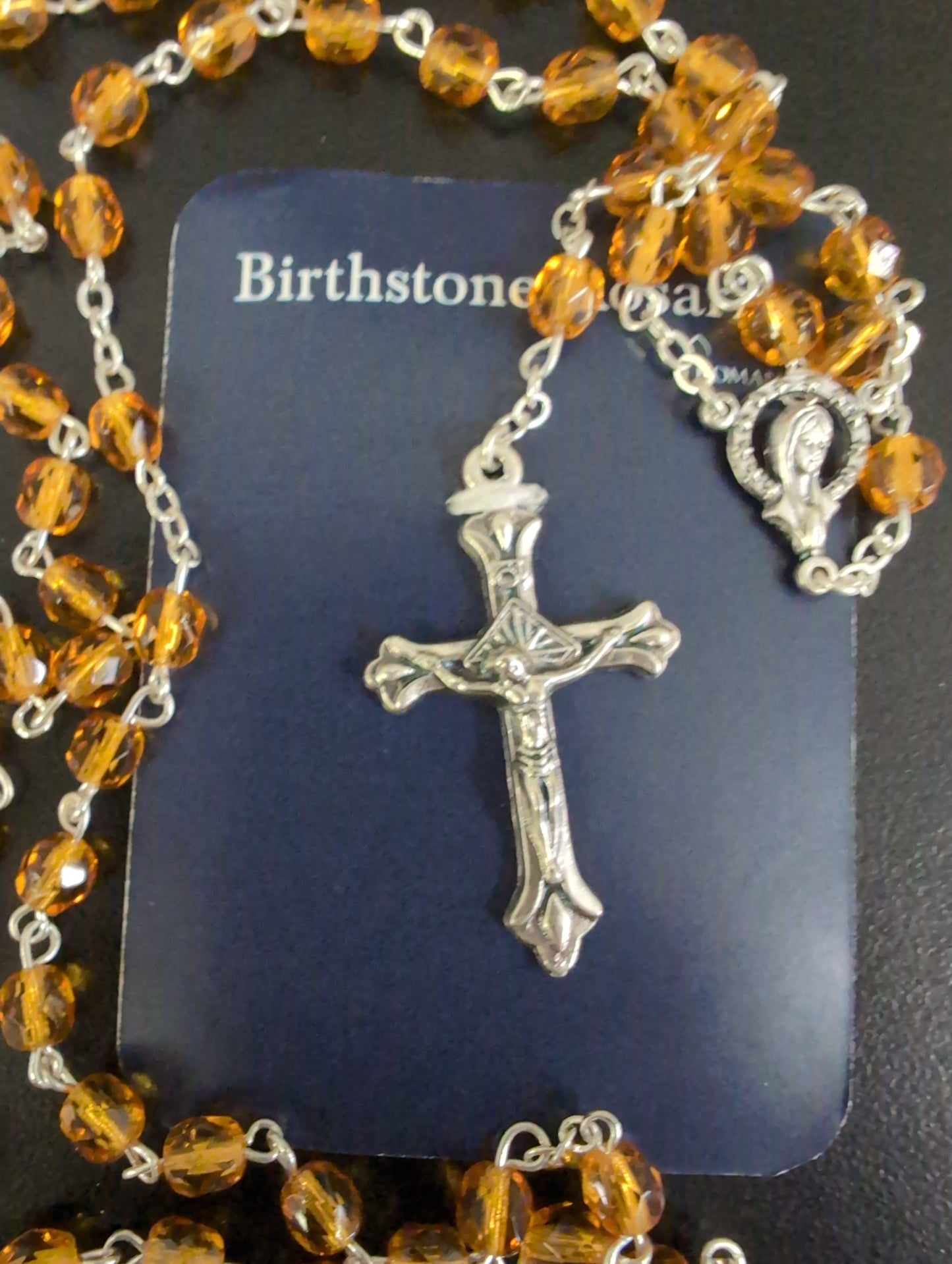 Birthstone Rosary — 17.5" Glass Beads