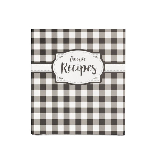 Black / White Check Recipe Binder