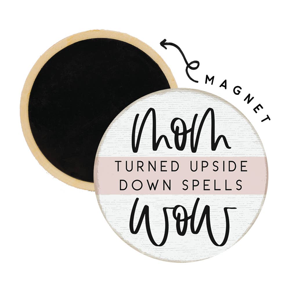 Mom Upside Down - Round Magnets