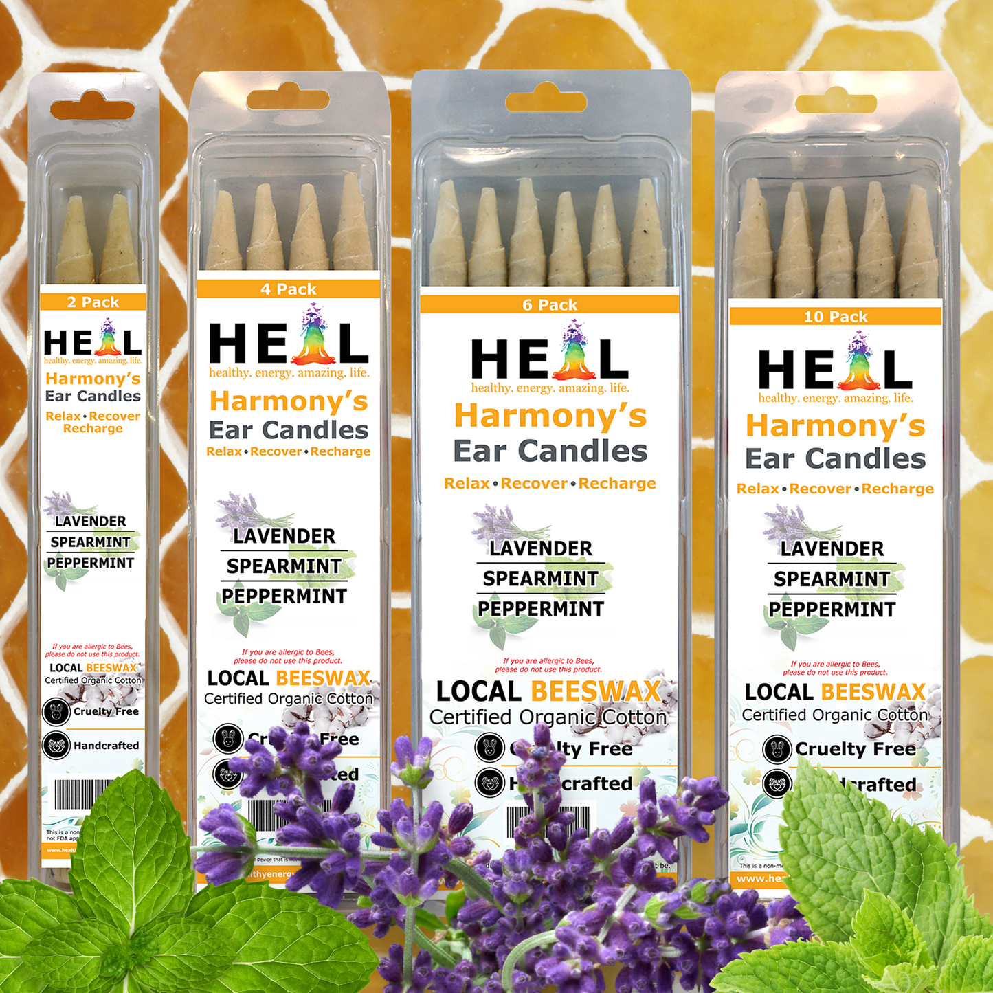 Lavender, Spearmint & Peppermint Beeswax Ear Candl