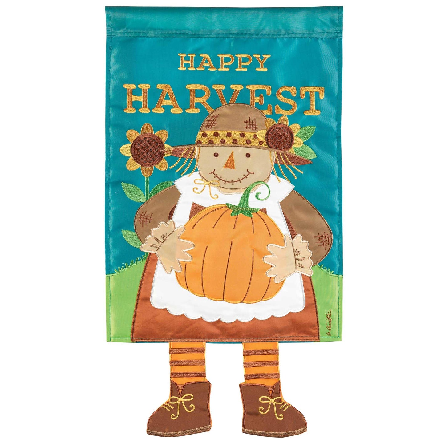 FALL SCARECROW FLAG GARDEN APPLIQUE