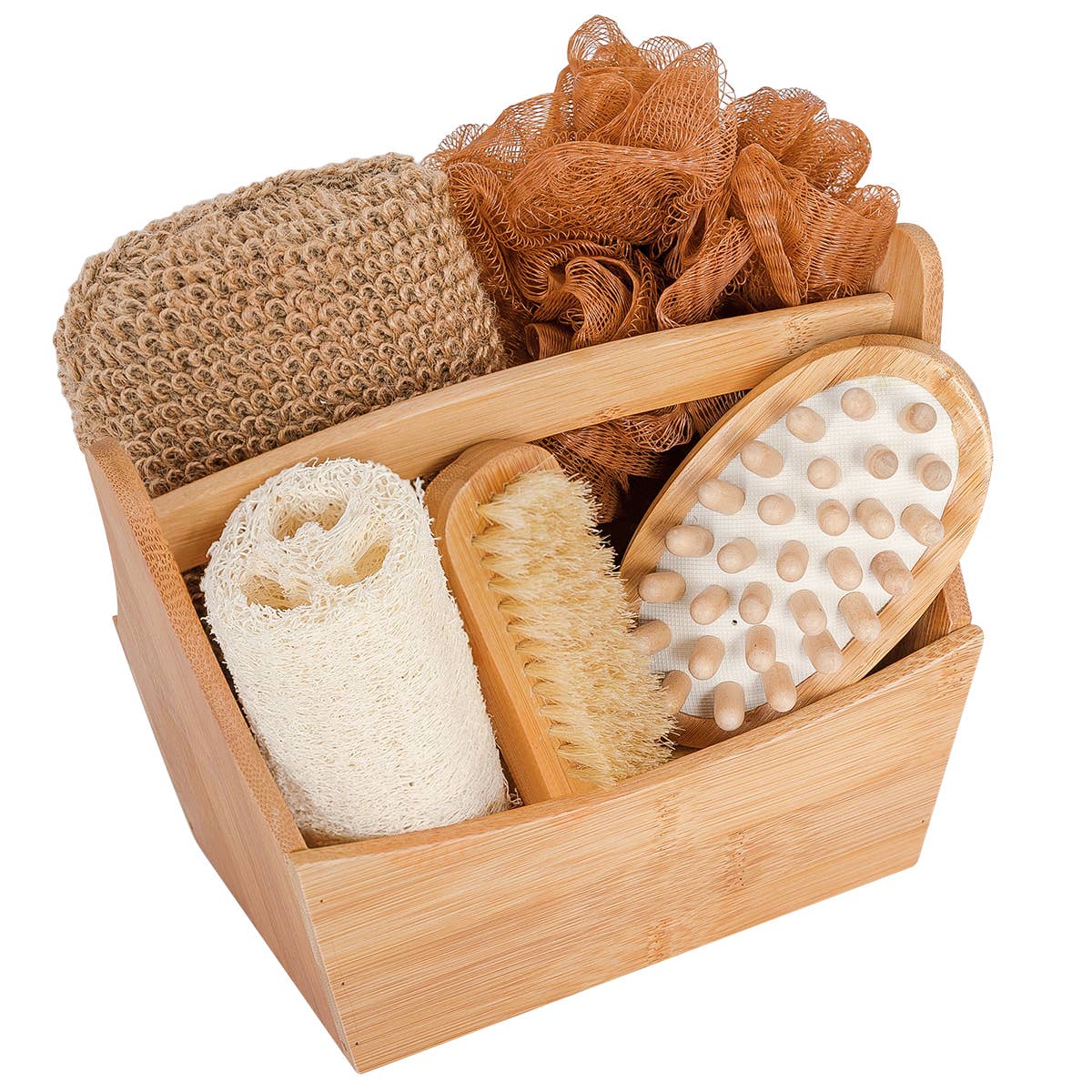 Spa gift basket in bamboo set - women's bridal spa wellness