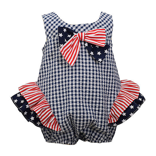 Americana Bubble - Sleeveless Seersucker for Baby Girl