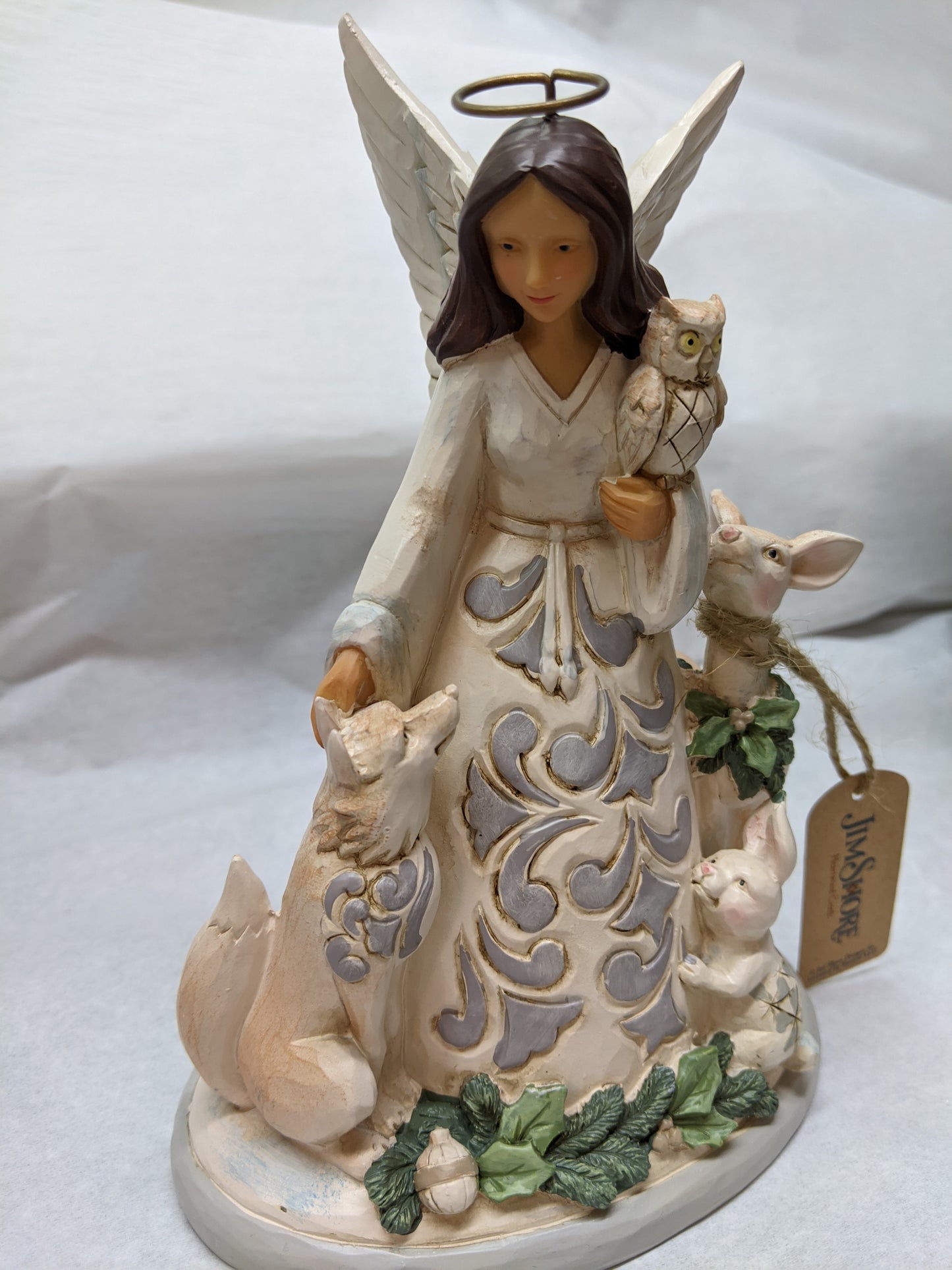 Jim Shore White Woodland Angel with Animal Friends