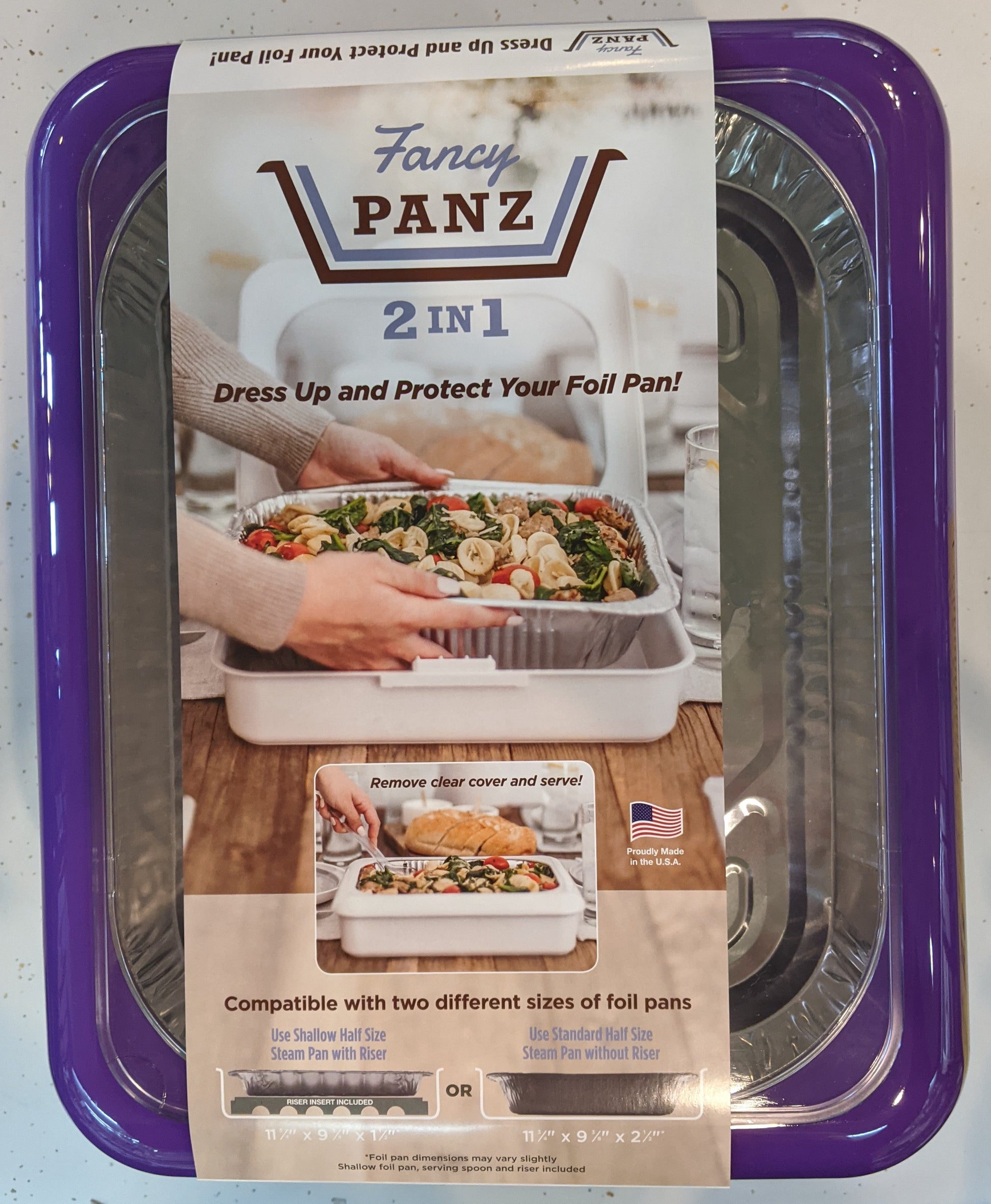 Fancy Panz 2-in-1 Dress Up & Protect Your Foil Pan, Made in USA (Purple) 