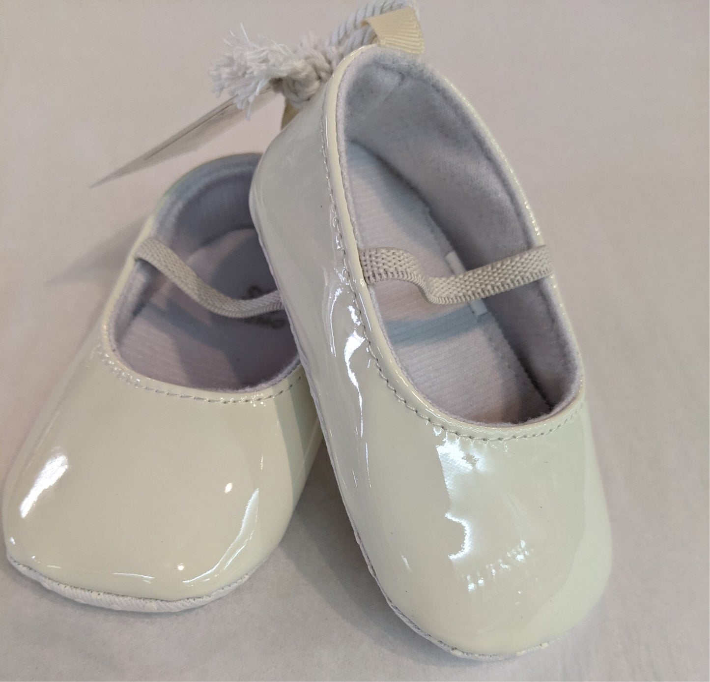 Cream Patent Shoes 6-12 mo