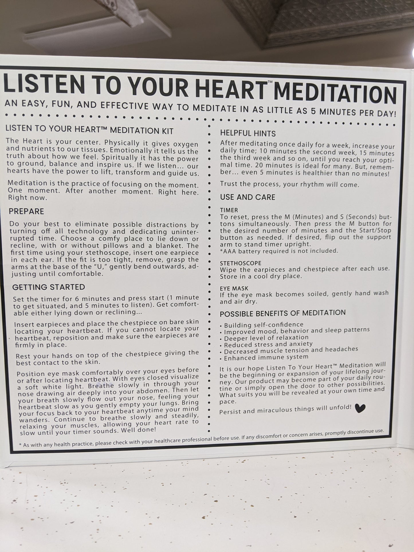Listen to Your Heart Meditation Kit