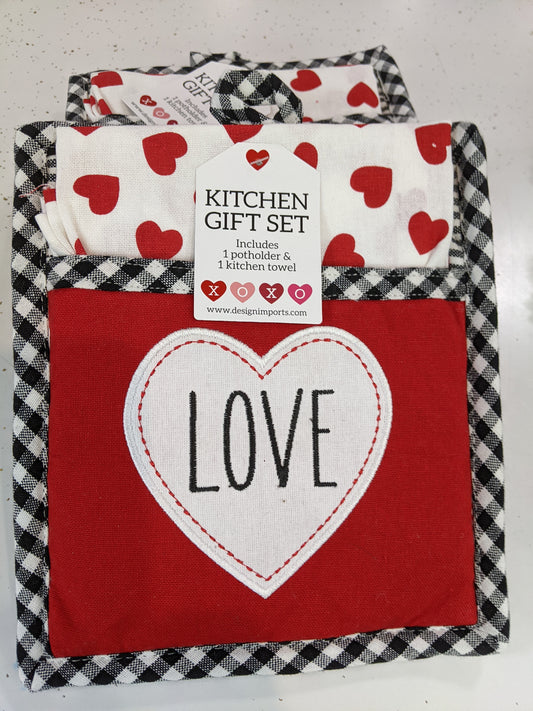 Heart Love Potholder Gift Set