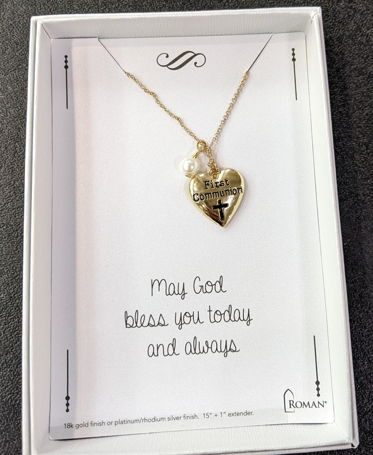 First Communion Heart Necklace