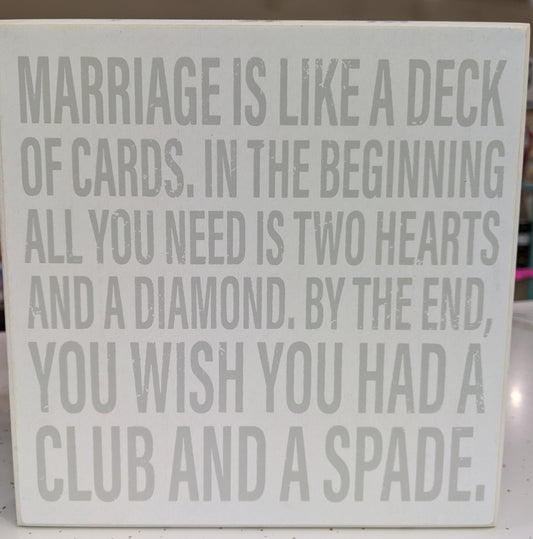 Marriage Is….box sign
