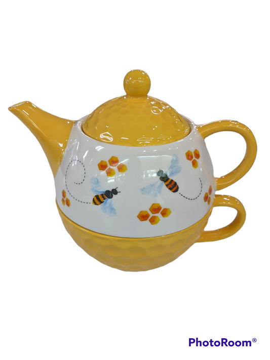 Sweet Bee Tea for One Teapot/Cup Set