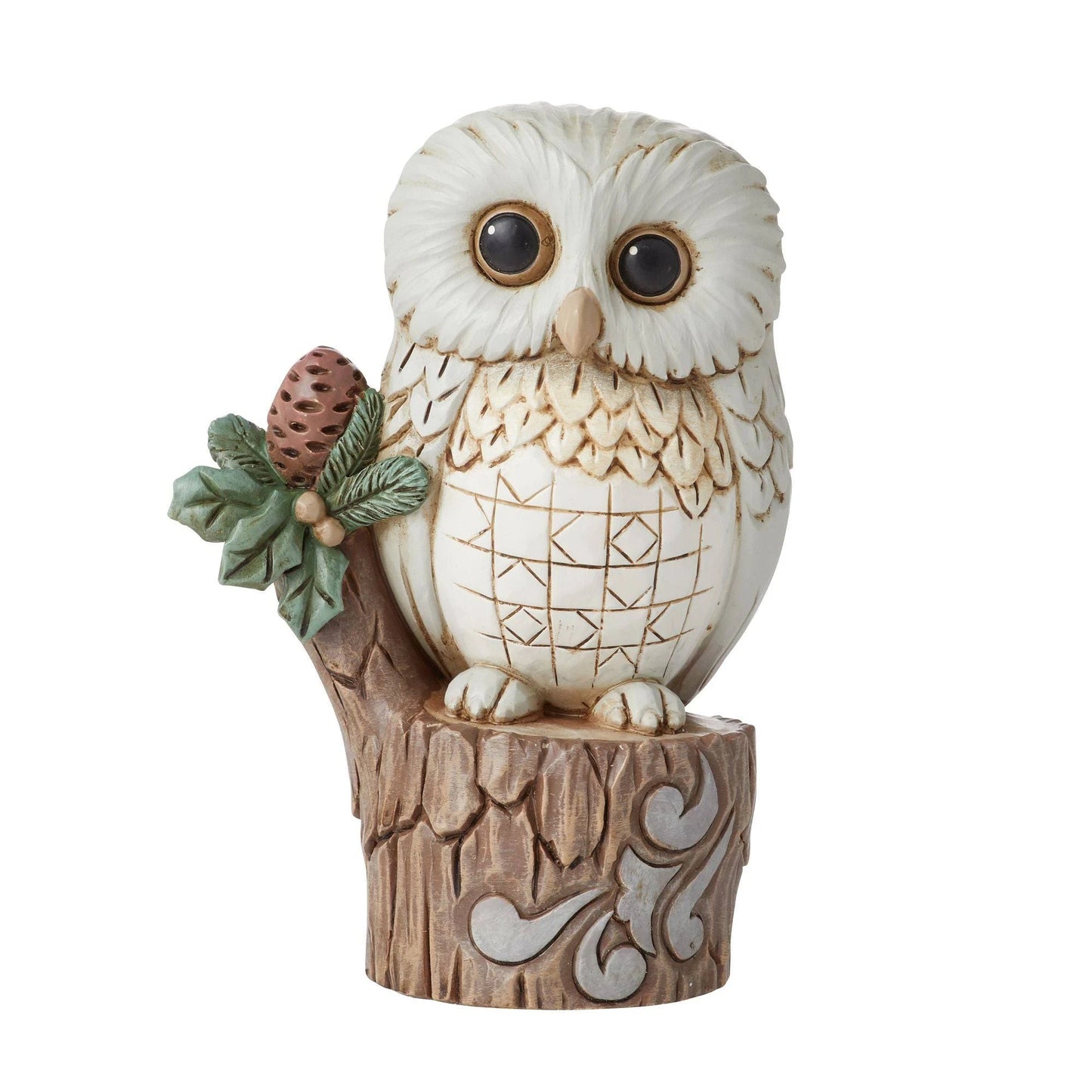 Jim Shore White Woodland Owl on Tree Stump