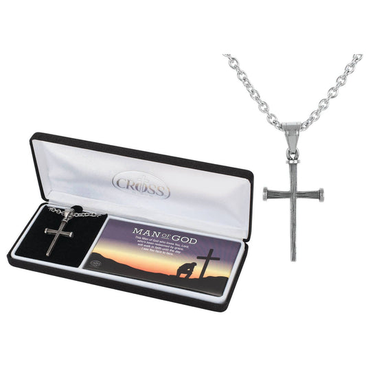 Man of God Necklace Cross Stainless Steel