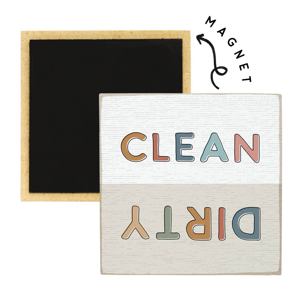 Clean Dirty - Square Magnets