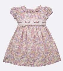 Lavender Smocked Floral Dress - 2-T to 6X