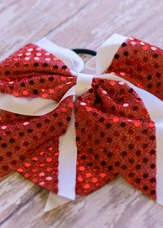 Sequin School Spirit Cheer Bow