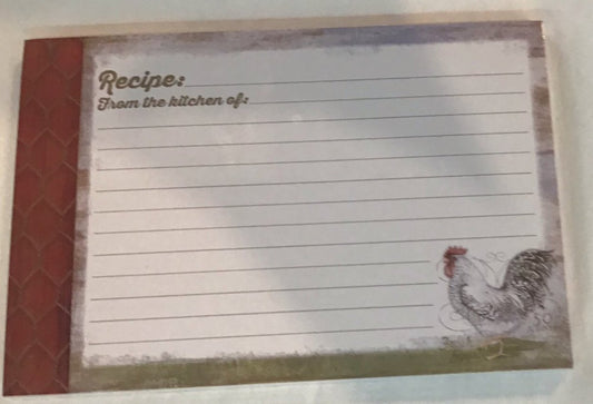 Barnyard Rooster Recipe Cards