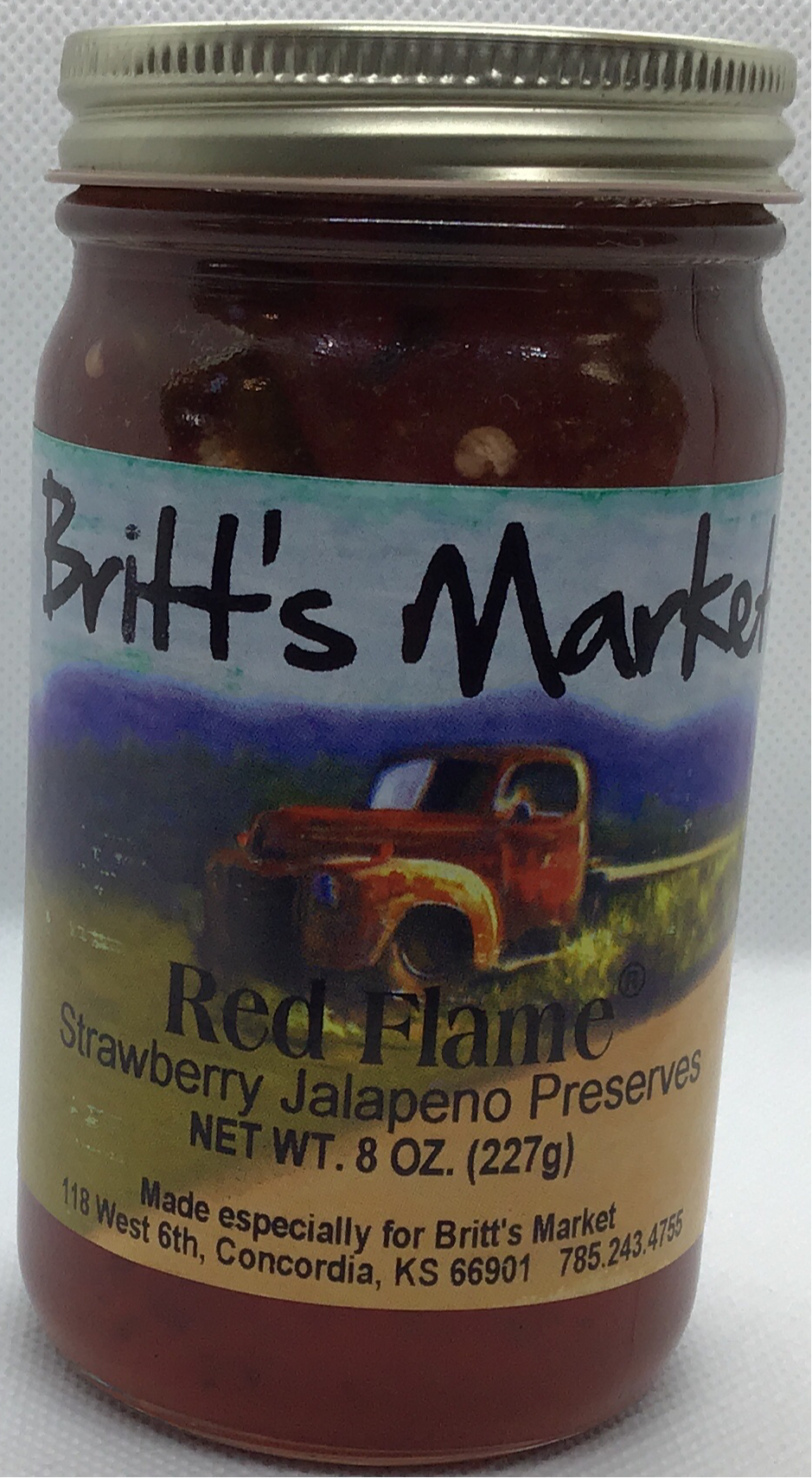 Britt’s Red Flame Strawberry Jalapeño Preserves — 8 oz